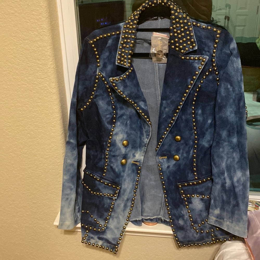 Denim studded jacket